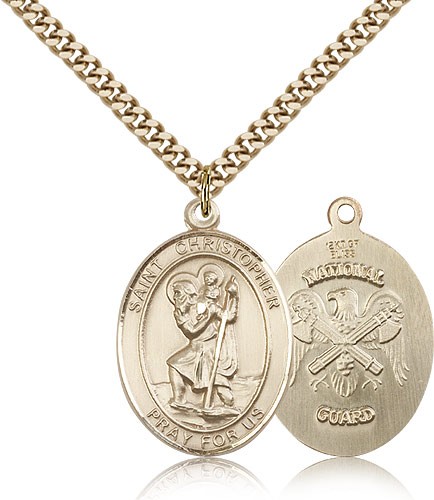 St. Christopher National Guard Medal - 14KT Gold Filled