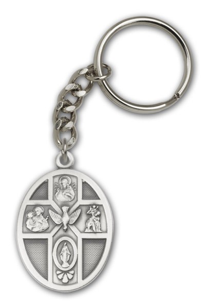 5-Way Holy Spirit Keychain - Antique Silver