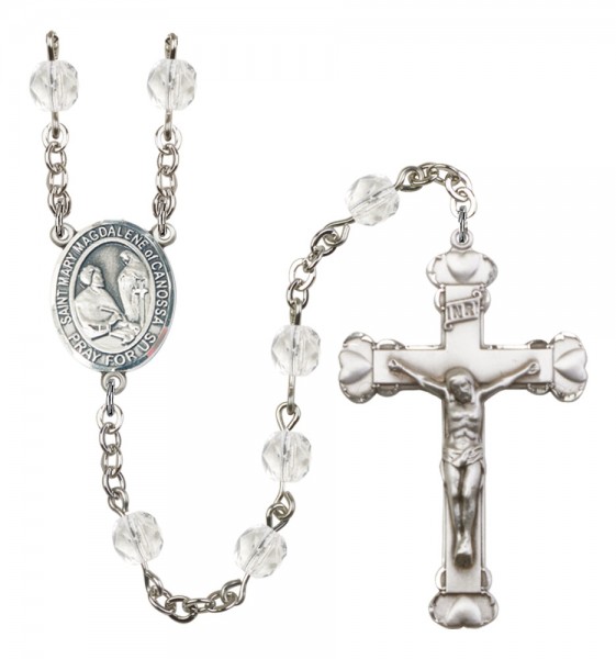 Women's St. Mary Magdalene of Canossa Birthstone Rosary - Crystal