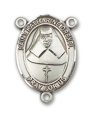 St. Katharine Drexel Rosary Centerpiece Sterling Silver or Pewter - Sterling Silver