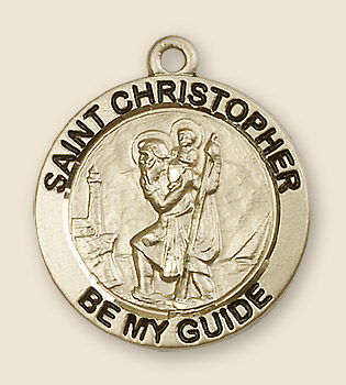 Men's Be My Guide St. Christopher Necklace - 14K Solid Gold
