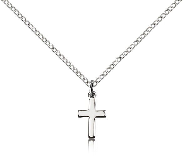 Baby Plain Cross Pendant - Sterling Silver