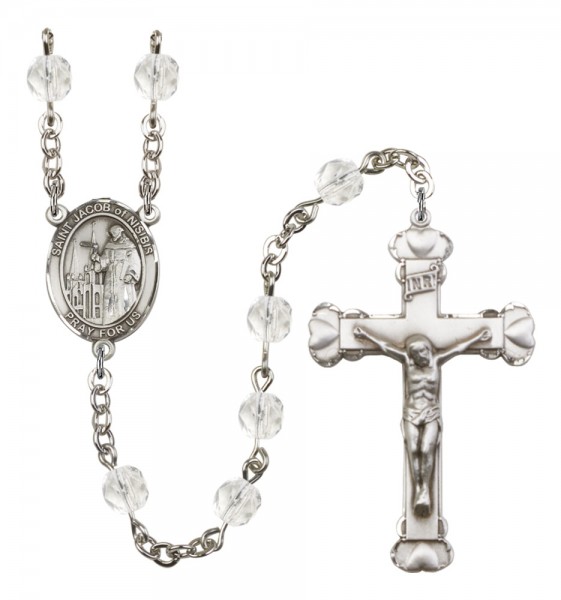 Women's St. Jacob of Nisibis Birthstone Rosary - Crystal