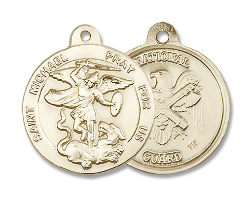 St. Michael National Guard Pendant - 14K Solid Gold