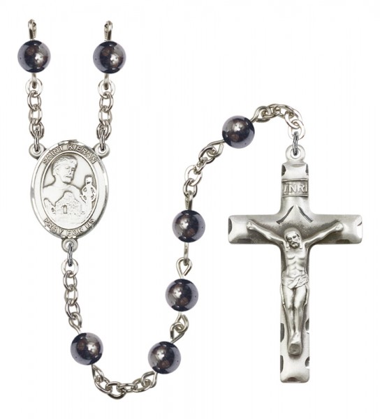 Men's St. Kieran Silver Plated Rosary - Gray