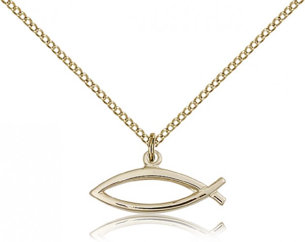 Ichthus Fish Pendant - 14KT Gold Filled