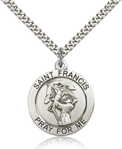 Men's St. Francis Medal - Sterling Silver