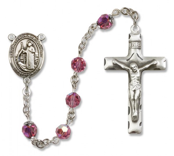Raymond of Penafort Sterling Silver Heirloom Rosary Squared Crucifix - Rose