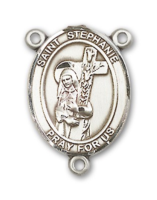 St. Stephanie Rosary Centerpiece Sterling Silver or Pewter - Sterling Silver
