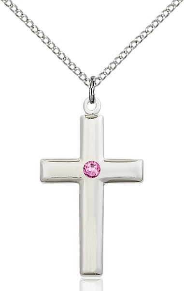 Women's Plain Cross Pendant - Rose
