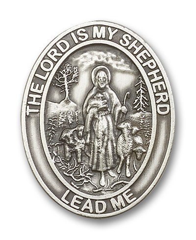 Lord Is My Shepherd Visor Clip - Antique Silver