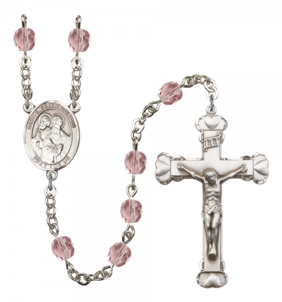 Women's Sts. Peter &amp; Paul Birthstone Rosary - Light Amethyst