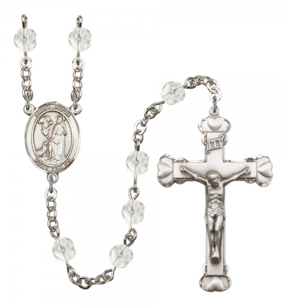 Women's St. Roch Birthstone Rosary - Crystal
