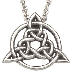 Celtic Trinity Knot Pendant - 1&quot; - Antique Silver