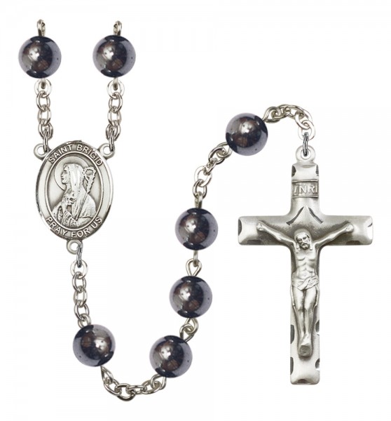 Men's St. Brigid of Ireland Silver Plated Rosary - Silver