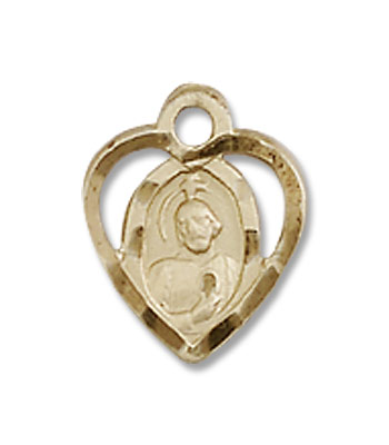 Petite Saint Jude Medal Heart Shaped - 14K Solid Gold