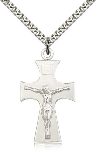 Contemporary Celtic Crucifix Pendant - Sterling Silver