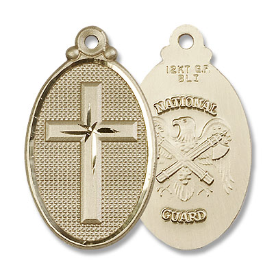 Cross National Guard Pendant - 14K Solid Gold