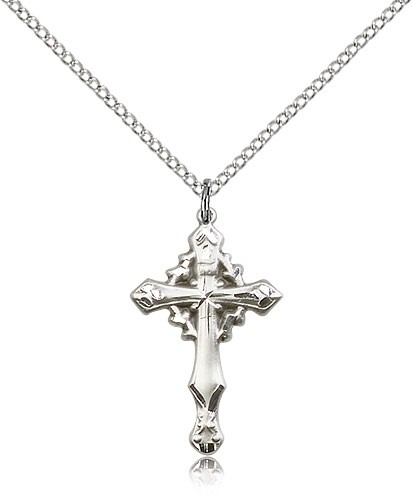 Women's Crown of Thorns Cross Pendant - Sterling Silver