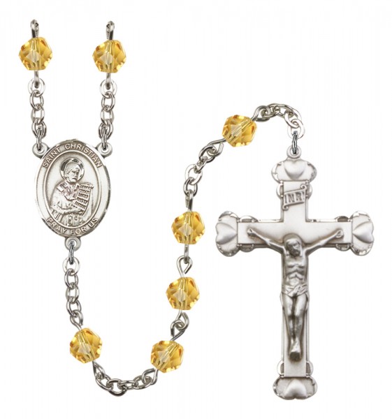 Women's St. Christian Demosthenes Birthstone Rosary - Topaz