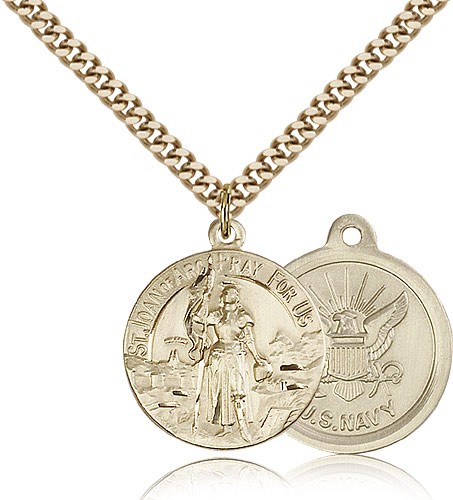 Navy St. Joan of Arc Medal - 14KT Gold Filled