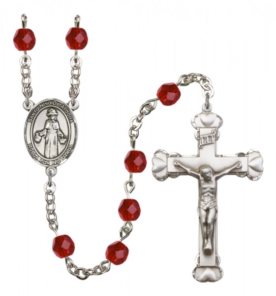 Women's St. Nino de Atocha Birthstone Rosary - Ruby Red
