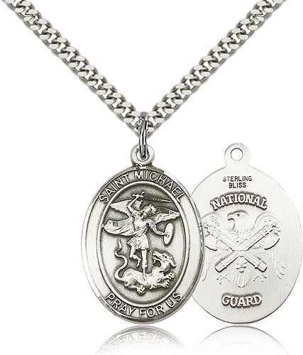 St. Michael Nat'l Guard Medal - Sterling Silver