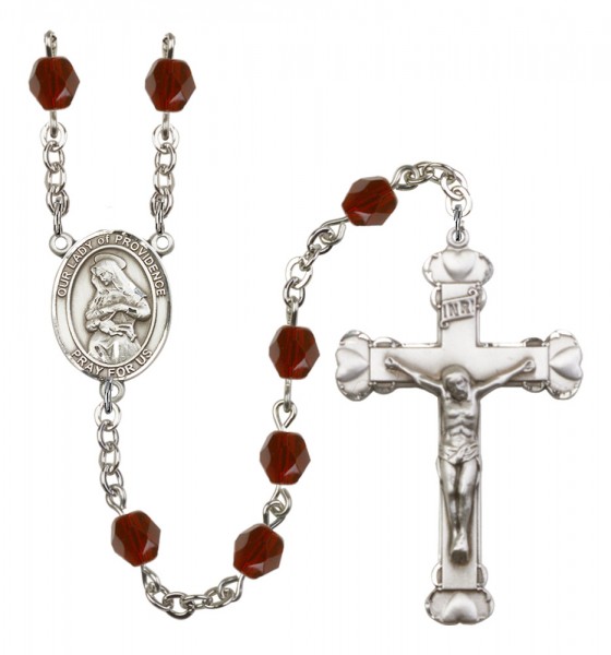 Women's Our Lady of Providence Birthstone Rosary - Garnet