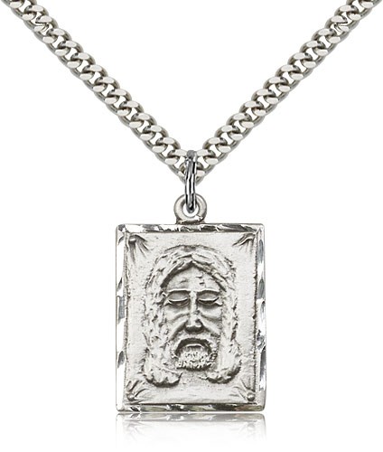 Jesus Holy Face Medal - Sterling Silver