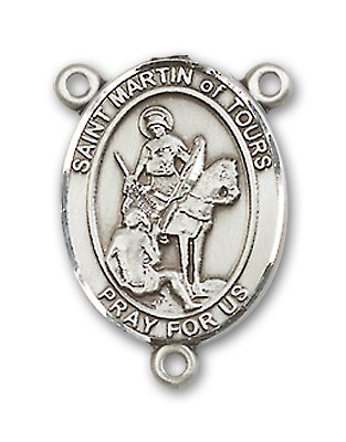 St. Martin of Tours Rosary Centerpiece Sterling Silver or Pewter - Sterling Silver