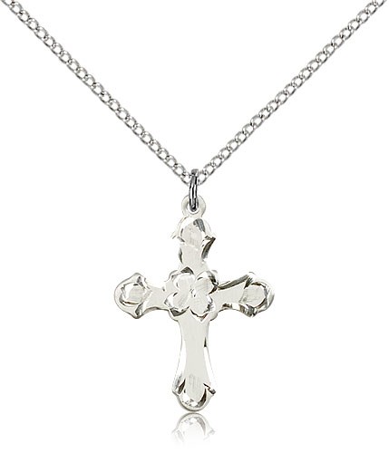 Women's Rounded Tip Cross Pendant - Sterling Silver