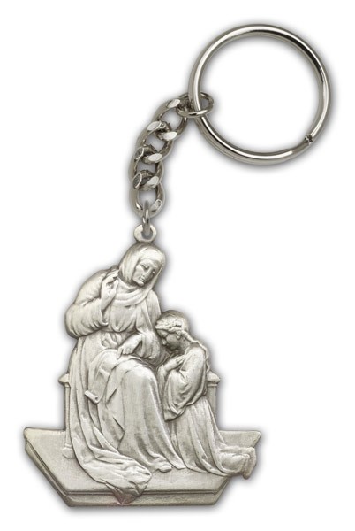 St. Ann Keychain - Antique Silver