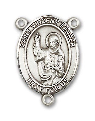 St. Vincent Ferrer Rosary Centerpiece Sterling Silver or Pewter - Sterling Silver