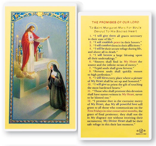 The Promises of Our Lord Laminated Prayer Card - 25 Cards Per Pack .80 per card