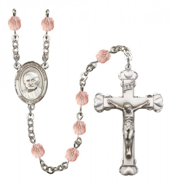 Women's St. Arnold Janssen Birthstone Rosary - Pink