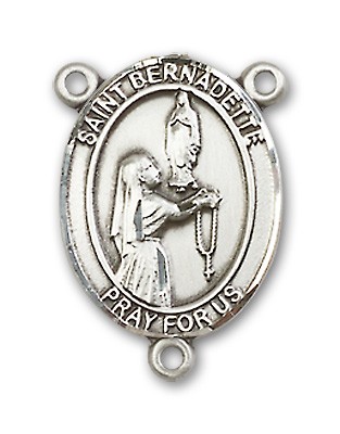 St. Bernadette Rosary Centerpiece Sterling Silver or Pewter - Sterling Silver