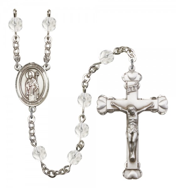 Women's St. Ronan Birthstone Rosary - Crystal