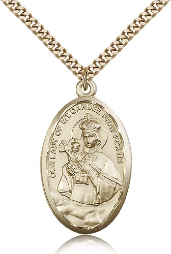 Our Lady of Mount Carmel Medal - 14KT Gold Filled