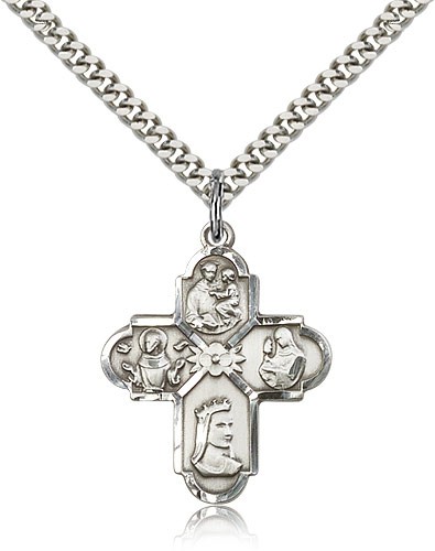 Franciscan 4-Way Medal - Sterling Silver