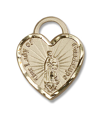 Our Lady of Guadalupe with Heart Medal - 14K Solid Gold