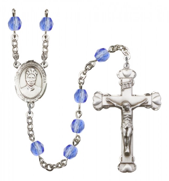 Women's St. Josephine Bakhita Birthstone Rosary - Sapphire
