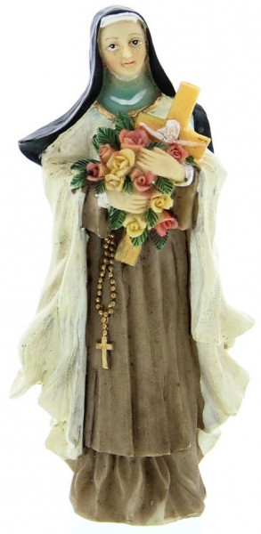St. Therese Statue 3.5&quot; - Multi-Color Browns