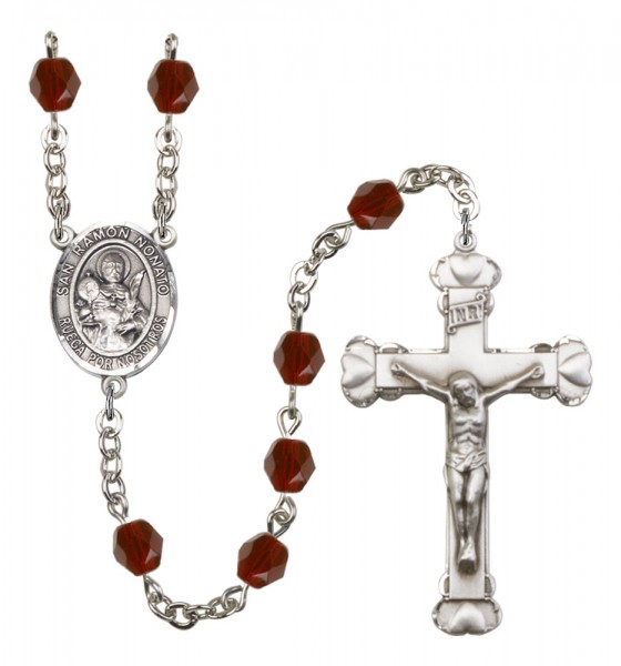 Women's San Raymon Nonato Birthstone Rosary - Garnet