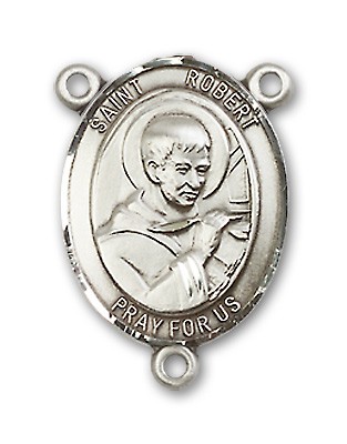 St. Robert Bellarmine Rosary Centerpiece Sterling Silver or Pewter - Sterling Silver