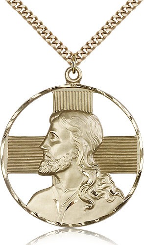 Large Christ Head Medal - 14KT Gold Filled