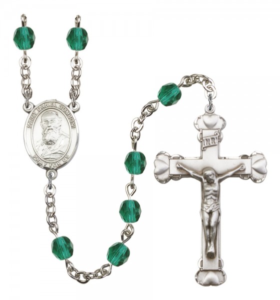 Women's St. Daniel Comboni Birthstone Rosary - Zircon