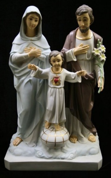 Holy Family Statue Hand Painted Marble Composite - 26 inch - Multi-Color