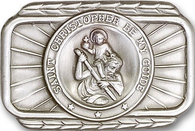 St. Christopher Visor Clip - Antique Silver