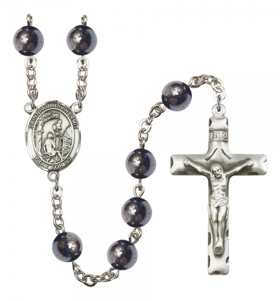 Men's St. Paul the Hermit Silver Plated Rosary - Silver