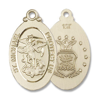 Men's  St. Michael Air Force Medal - 14K Solid Gold